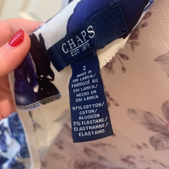 Size 2 Floral Cocktail Vintage Chaps Sundress - Picture 3 of 3